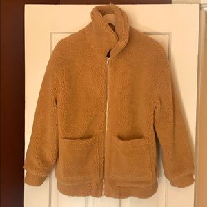 NWOT SHEIN XS Camel Sherpa Jacket